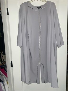 Topshop Light blue-gray Open-Front Long dust coat